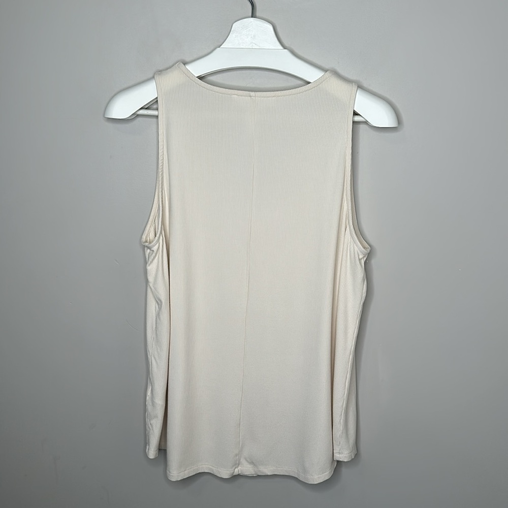 Addition Elle Cream Ribbed Knit Racer Back Cami - Picture 9 of 11